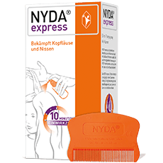 Packshot NYDA® express mit Läuse- und Nissenkamm