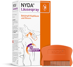 Packshot NYDA® Läusespray mit Kamm